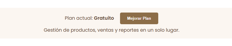 Información de Plan Actual y Botón Mejorar Plan